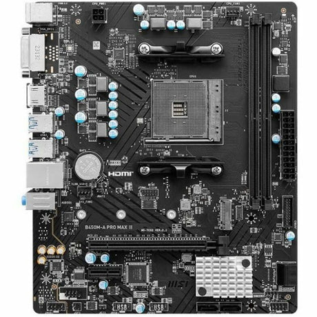 MSI B450M-A PRO MAX II Gaming Desktop Motherboard - AMD B450 Chipset - Socket AM4 - Micro ATX