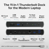 Plugable Thunderbolt 4 Dock with 100W Charging, Thunderbolt Certified, 3x Thunderbolt Ports