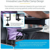 StarTech.com Steel Desk Corner Sleeve, For L-Shaped/Corner Desk, Up to 1.5in (38.1mm) Thick, Increase Space for Keyboard/Mouse, Desk Tray