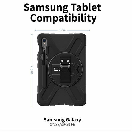 CODi Rugged Carrying Case for 11" Samsung Galaxy Tab S8, Galaxy Tab S9 Tablet, Stylus