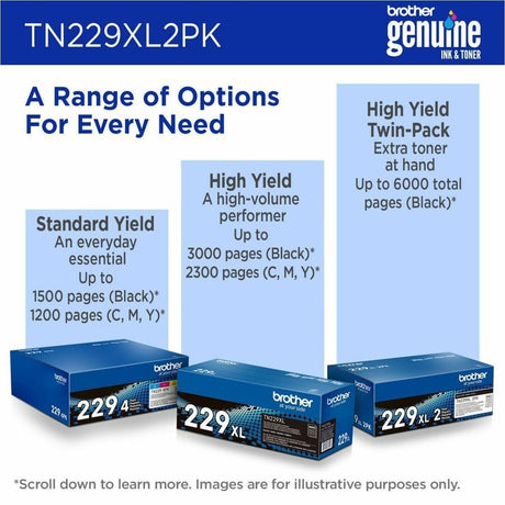 Brother Genuine TN229XL2PK High-yield Black Toner Cartridge Twin-Pack