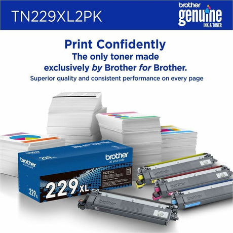 Brother Genuine TN229XL2PK High-yield Black Toner Cartridge Twin-Pack