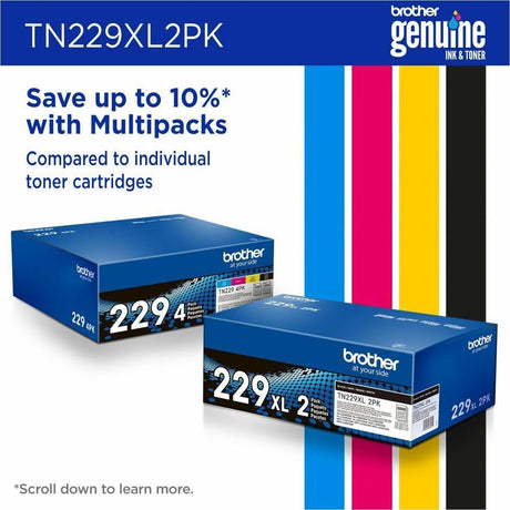 Brother Genuine TN229XL2PK High-yield Black Toner Cartridge Twin-Pack