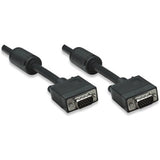 Manhattan SVGA HD15 Male to HD15 Male Monitor Cable with Ferrite Cores, 30', Black