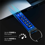 iStorage datAshur PRO 256 GB | Secure Flash Drive | FIPS 140-2 Level 3 Certified| NLNCSA DEP-V Certified | NATO Restricted Certified | PIN protected | Dust/Water Resistant