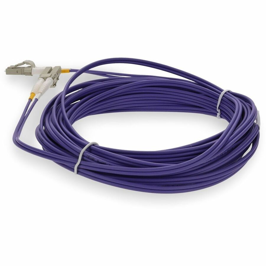 AddOn 6m LC to LC Purple OM4 Duplex OFNP (Plenum-Rated) TAA Fiber Patch Cable