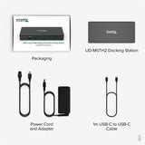 Plugable USB C Docking Station Dual Monitor 2 HDMI Ports, Power Delivery Dock, Dual 4K Monitor