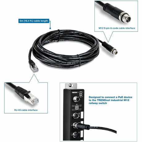 M12 to RJ 45 Ind Ethernet Cbl