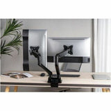 Manhattan Desk Mount for Monitor, Flat Panel Display, Curved Screen Display, TV, Docking Station, Hub, Peripheral Device - Black - Landscape/Portrait