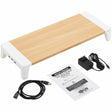 Eaton Tripp Lite Series Monitor Riser for Desk - Wood Top, USB-A Charge and Data Ports