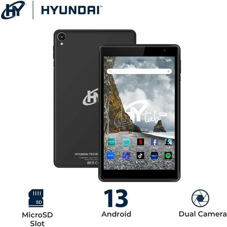 Hyundai HyTab Plus 8WB3 Tablet - 8" HD - Allwinner A523 - 4 GB - 64 GB SSD - Android 13 - Black