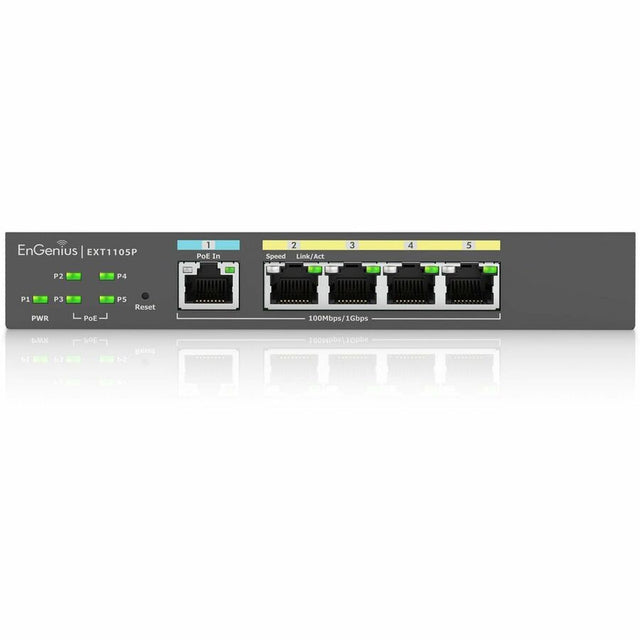 EnGenius Cloud Managed 5-Port 60W Gigabit PoE Switch Extender