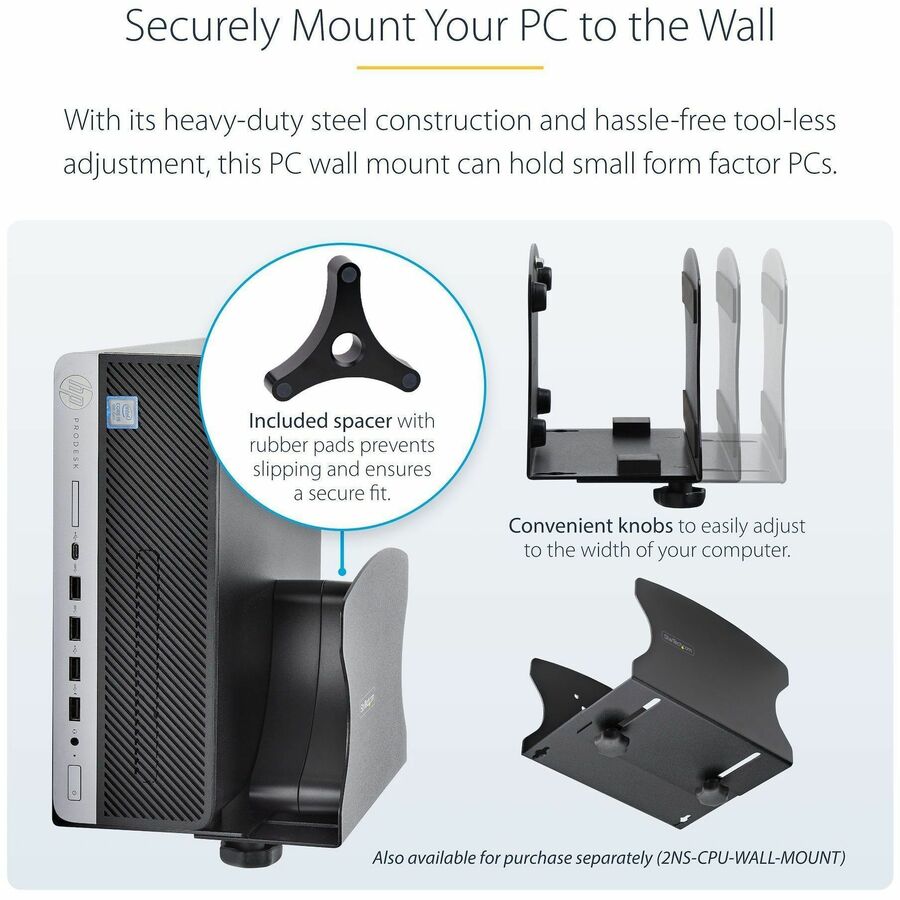 StarTech.com Wall Mount Workstation, VESA Mount 22lb/10kg, Fully Articulating Monitor Mount & Keyboard Tray, Standing Desk w/PC Bracket