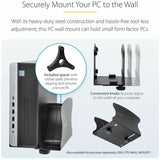 StarTech.com Wall Mount Workstation, VESA Mount 22lb/10kg, Fully Articulating Monitor Mount & Keyboard Tray, Standing Desk w/PC Bracket