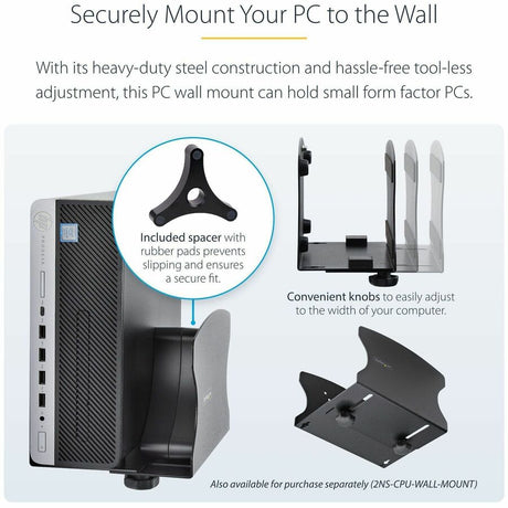 StarTech.com Wall Mount Workstation, VESA Mount 22lb/10kg, Fully Articulating Monitor Mount & Keyboard Tray, Standing Desk w/PC Bracket