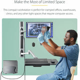 StarTech.com Wall Mount Workstation, VESA Mount 22lb/10kg, Fully Articulating Monitor Mount & Keyboard Tray, Standing Desk w/PC Bracket