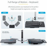 StarTech.com Wall Mount Workstation, VESA Mount 22lb/10kg, Fully Articulating Monitor Mount & Keyboard Tray, Standing Desk w/PC Bracket