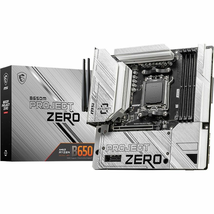 MSI B650M PROJECT ZERO Gaming Desktop Motherboard - AMD B650 Chipset - Socket AM5 - Micro ATX