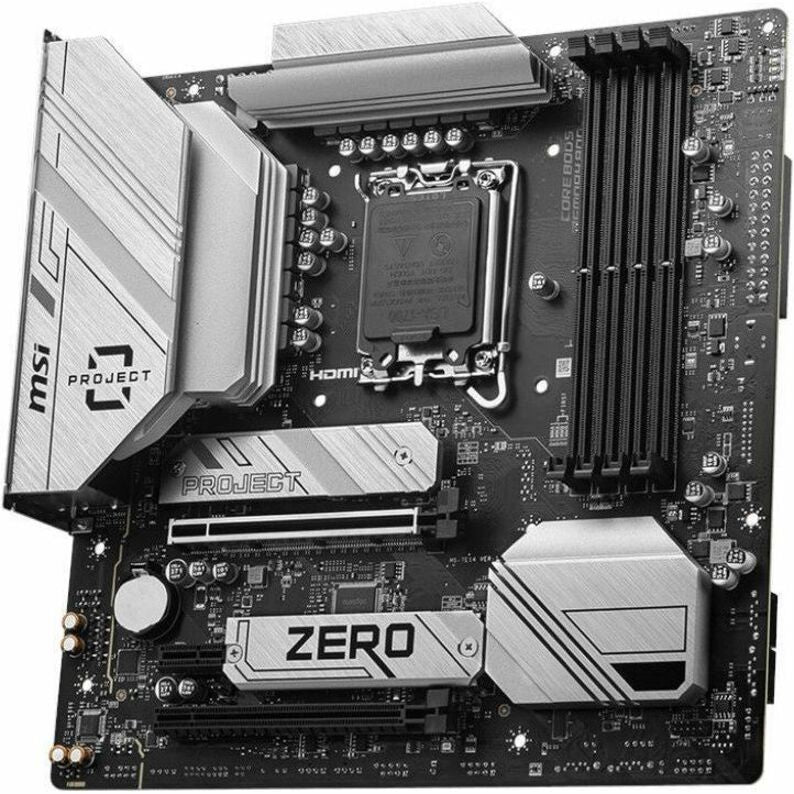 MSI B760M PROJECT ZERO Desktop Motherboard - Intel B760 Chipset - Socket LGA-1700 - Micro ATX