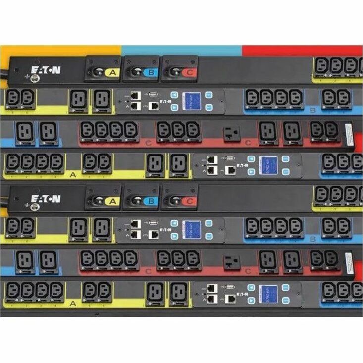 Eaton Universal-Input Metered PDU G4, 208V and 415/240V, 24 Outlets, Input Cable Sold Separately, 0U Vertical