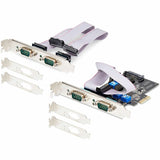 StarTech.com 4-Port Serial PCIe Card, Quad-Port RS232/RS422/RS485 Card, 16C1050 UART, ESD Protection, Windows/Linux, TAA-Compliant