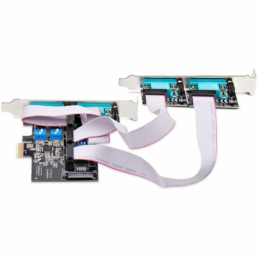 StarTech.com 4-Port Serial PCIe Card, Quad-Port RS232/RS422/RS485 Card, 16C1050 UART, ESD Protection, Windows/Linux, TAA-Compliant