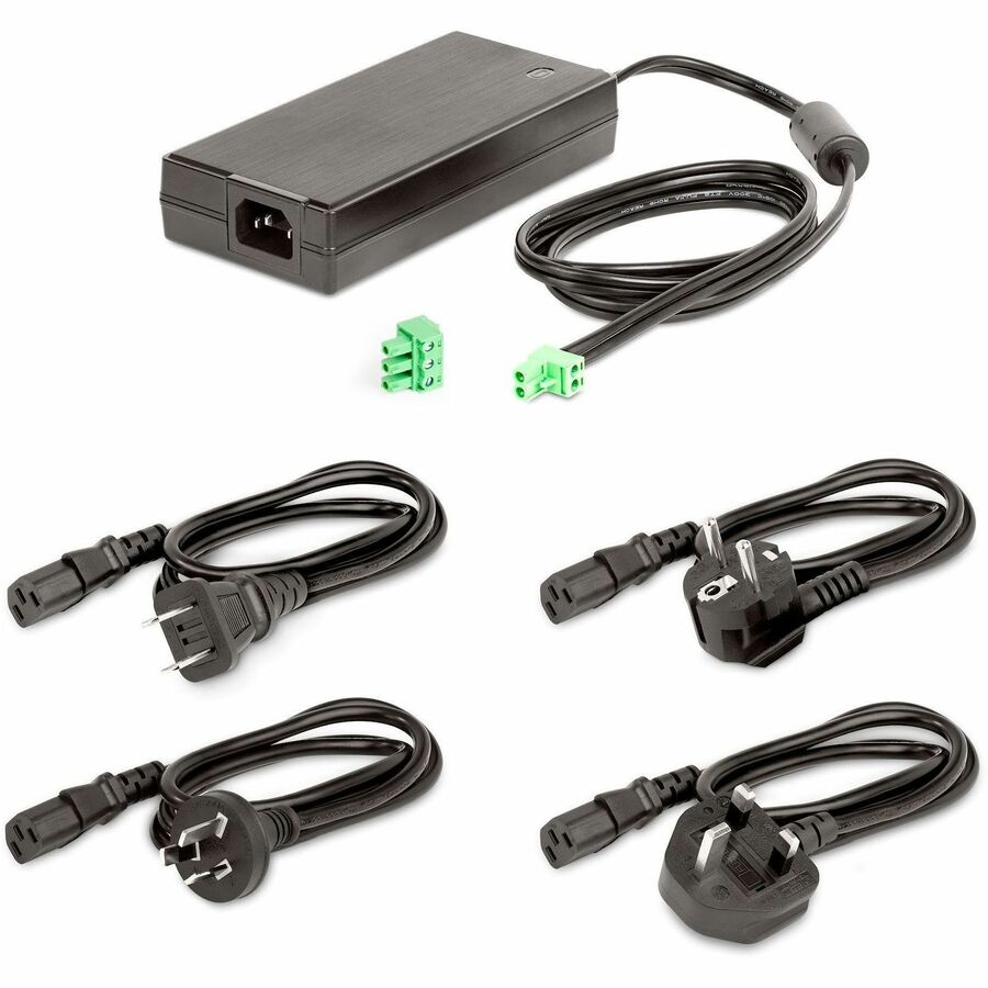 StarTech.com 160W Universal DC Power Adapter (24V/6.6A), External AC/DC Power Supply for USB Hubs, 2/3-Pin Terminal Blocks, International