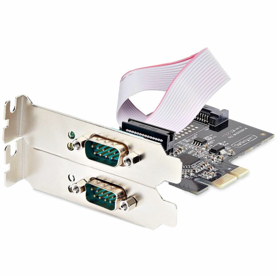 StarTech.com 2-Port Serial PCIe Card, Dual-Port RS232/RS422/RS485 Card, 16C1050 UART, ESD Protection, Windows/Linux, TAA-Compliant