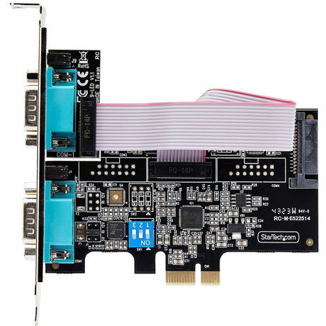 StarTech.com 2-Port Serial PCIe Card, Dual-Port RS232/RS422/RS485 Card, 16C1050 UART, ESD Protection, Windows/Linux, TAA-Compliant