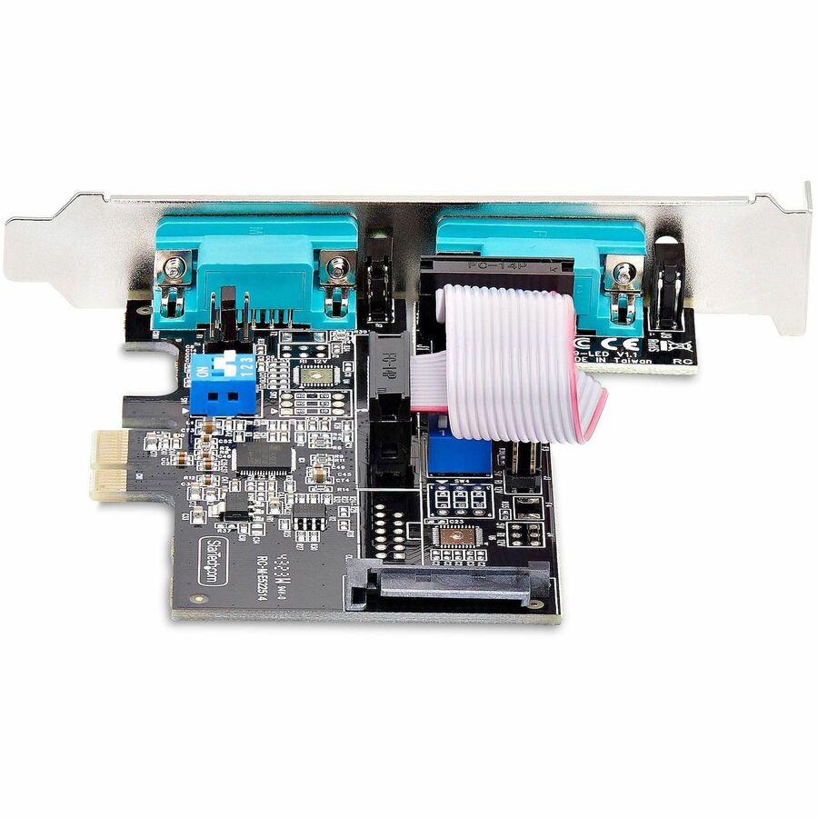 StarTech.com 2-Port Serial PCIe Card, Dual-Port RS232/RS422/RS485 Card, 16C1050 UART, ESD Protection, Windows/Linux, TAA-Compliant