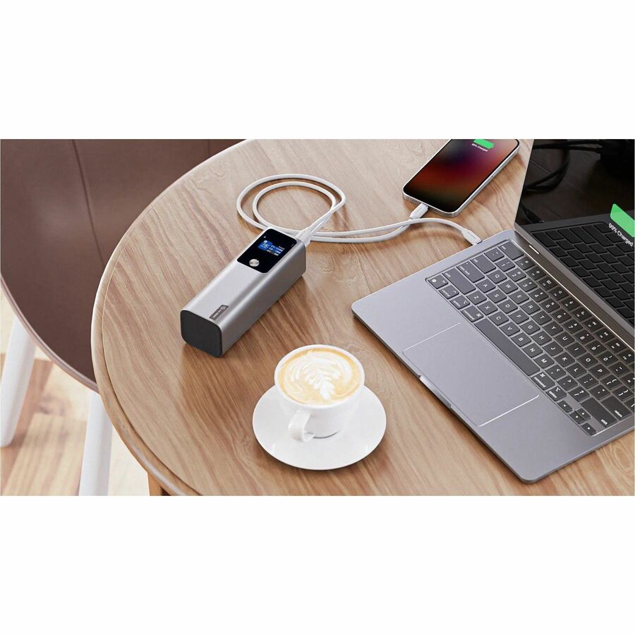 Alogic 27,000mAh power bank with 140W output, 2x USB-C and USB-A ports fast charging laptops, smartphones, and tablets iPad."