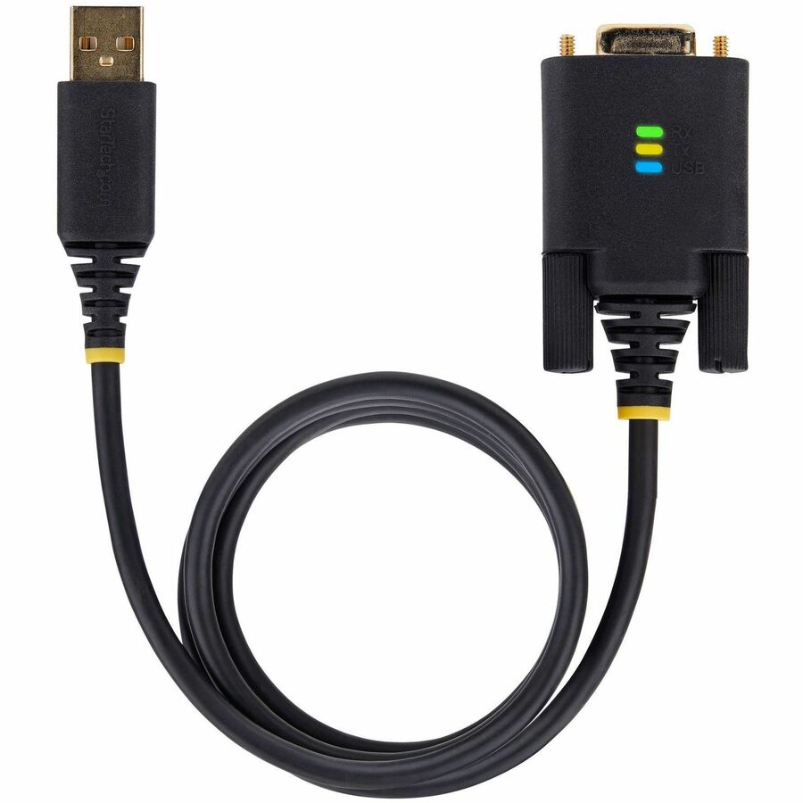 StarTech.com 10ft (3m) USB to Null Modem Serial Adapter Cable, COM Retention, FTDI, RS232, Changeable DB9 Screws/Nuts, Windows/macOS/Linux