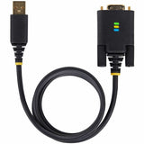 StarTech.com 3ft (1m) USB to Null Modem Serial Adapter Cable, COM Retention, FTDI, RS232, Changeable DB9 Screws/Nuts, Windows/macOS/Linux