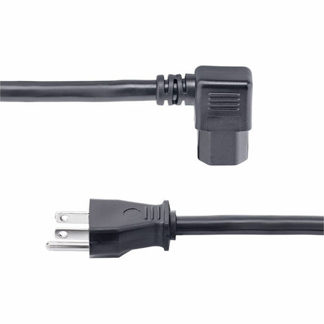 StarTech.com 8ft (2.4m) Heavy Duty Power Cord, NEMA 5-15P to Right Angle C15, 15A 125V, 14AWG, AC Power Cable, UL Listed
