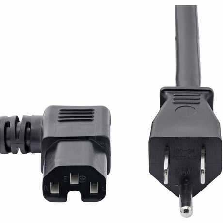 StarTech.com 8ft (2.4m) Heavy Duty Power Cord, NEMA 5-15P to Right Angle C15, 15A 125V, 14AWG, AC Power Cable, UL Listed
