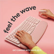 Logitech Wave Keys Wireless Ergonomic Keyboard with Cushioned Palm Rest, Comfortable Natural Typing, Easy-Switch, Rose