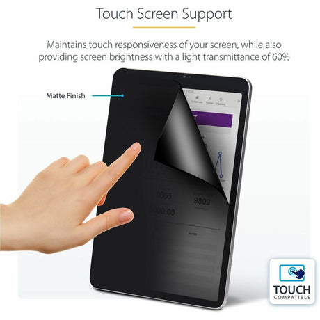 StarTech.com 4-Way Privacy Screen For 11-inch iPad Pro, For Portrait/Landscape Orientations, Touch-Enabled, +/- 30 Deg. View, Matte Finish