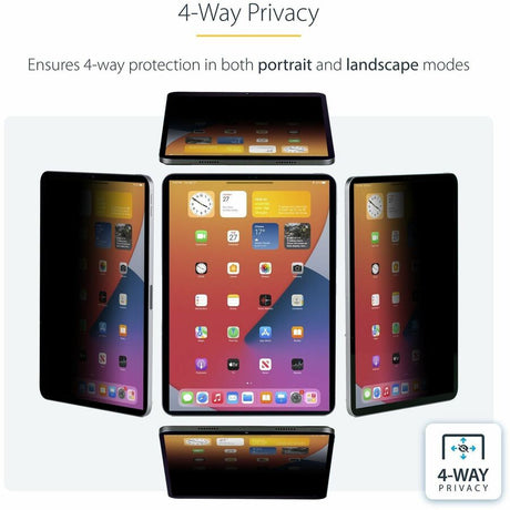 StarTech.com 4-Way Privacy Screen For 11-inch iPad Pro, For Portrait/Landscape Orientations, Touch-Enabled, +/- 30 Deg. View, Matte Finish