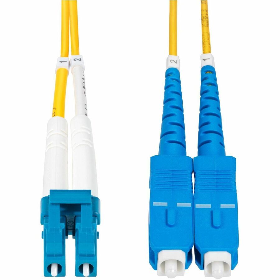StarTech.com 1m (3.3ft) LC to SC (UPC) OS2 Single Mode Duplex Fiber Optic Cable, 9/125, 100G, Low Insertion Loss, LSZH Fiber Jumper Cord