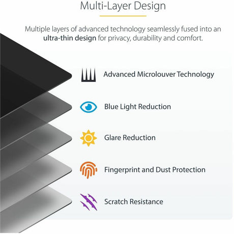 StarTech.com 14in 16:10 Touch Privacy Screen, Laptop Security Shield, Anti-Glare Blue Light Filter Flip-Over