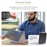 StarTech.com 13.5in 3:2 Touch Privacy Screen, Laptop Security Shield, Anti-Glare Blue Light Filter Flip-Over