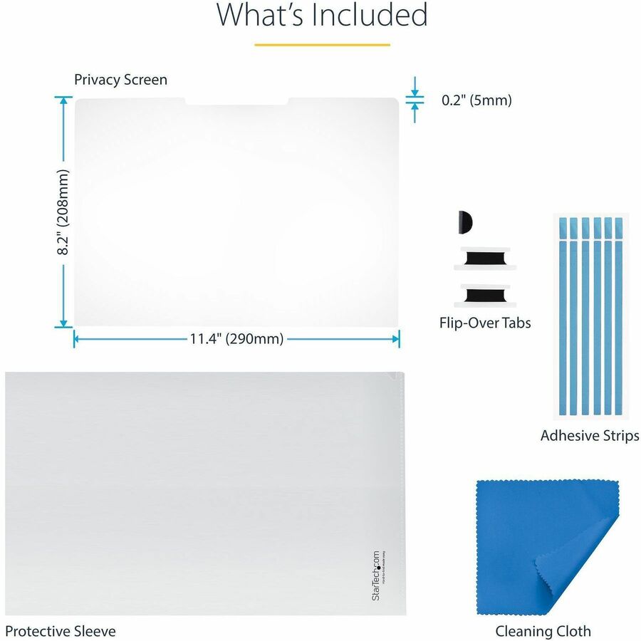 StarTech.com 13.5in 3:2 Touch Privacy Screen, Laptop Security Shield, Anti-Glare Blue Light Filter Flip-Over