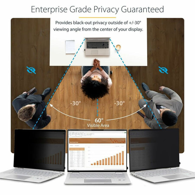 StarTech.com 13.5in 3:2 Touch Privacy Screen, Laptop Security Shield, Anti-Glare Blue Light Filter Flip-Over
