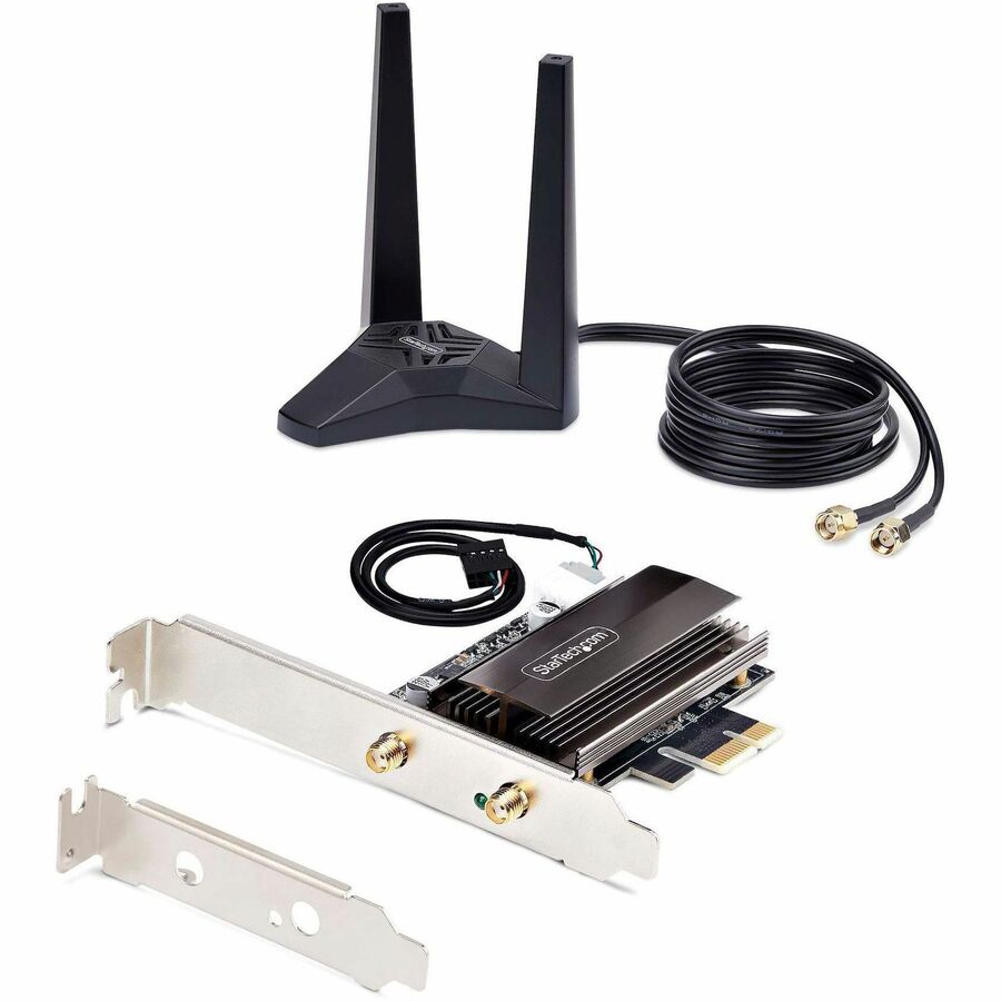 StarTech.com Wi-Fi 6E PCIe Network Card, Bluetooth 5.3, Magnetic Antenna Base, Tri-Band 802.11ax, AX5400 WiFi NIC, Windows/Linux