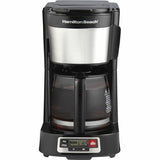 Hamilton Beach FrontFill 5 Cup Compact Coffee Maker with Programmable Clock & Glass Carafe
