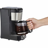 Hamilton Beach FrontFill 5 Cup Compact Coffee Maker with Programmable Clock & Glass Carafe