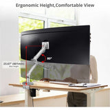 SIIG MTPRO Heavy Duty Desk Mount Single Monitor Arm - Up to 49"- Max load up to 44 lbs - VESA 75 & 100mm