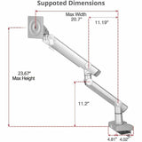 SIIG MTPRO Heavy Duty Desk Mount Single Monitor Arm - Up to 49"- Max load up to 44 lbs - VESA 75 & 100mm