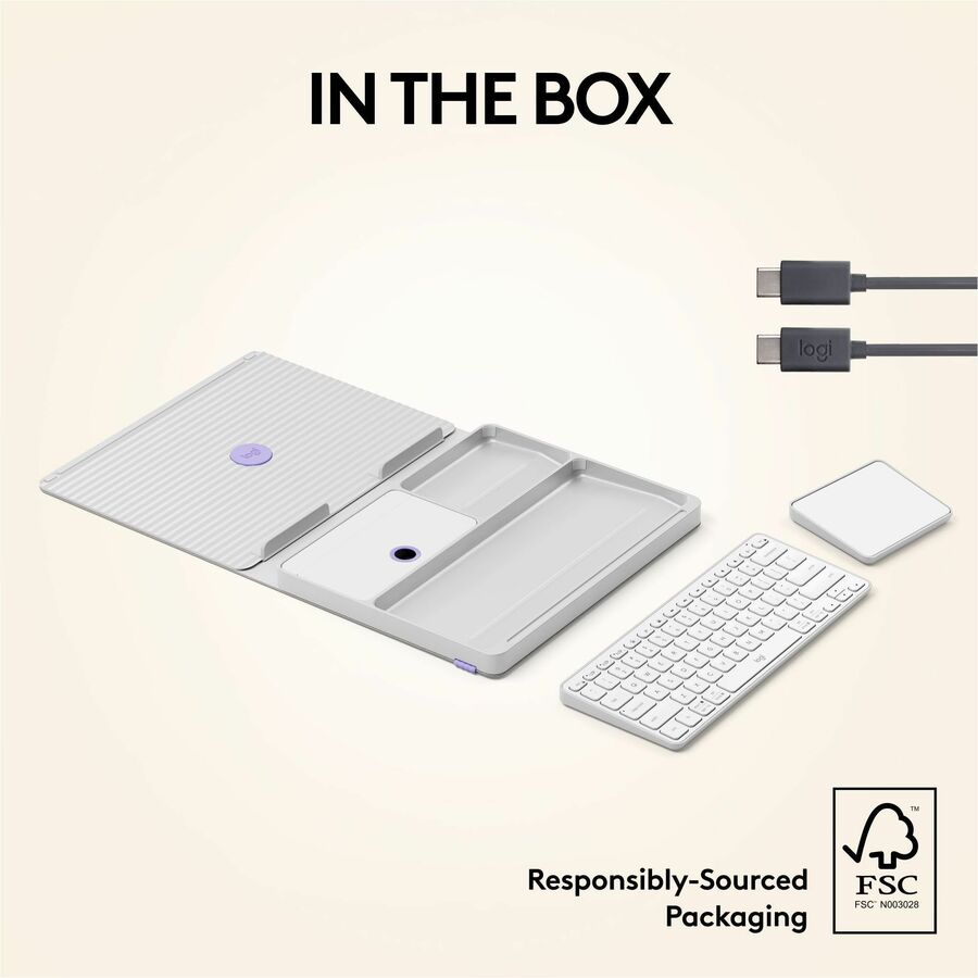 Logitech Casa Pop-Up Desk Work From Home Kit with Laptop Stand, for Laptop/MacBook (10" to 17"), Sand/Off-white