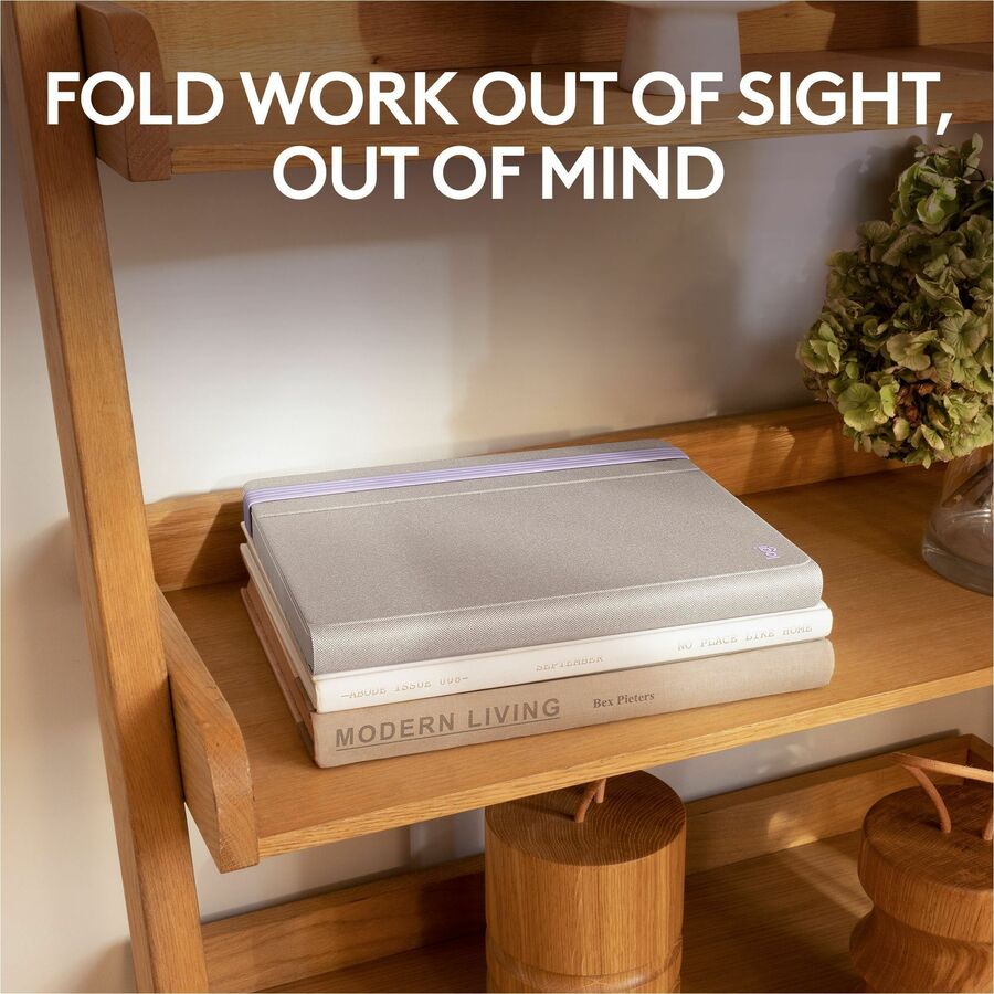 Logitech Casa Pop-Up Desk Work From Home Kit with Laptop Stand, for Laptop/MacBook (10" to 17"), Sand/Off-white